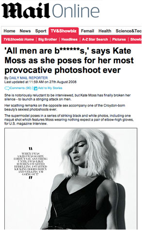 Kate Moss, Daily Mail Kate Moss, Daily Mail